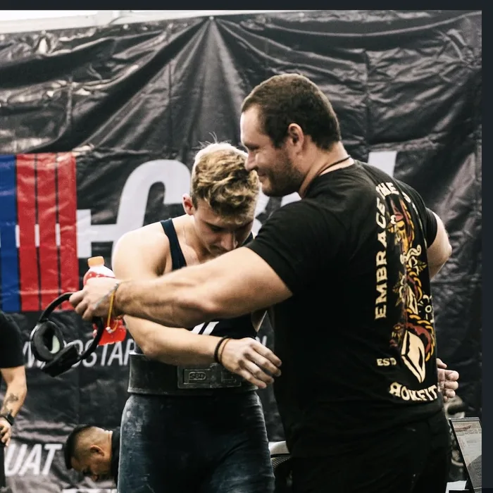 Douglas Lutz with an athlete straight after a lift